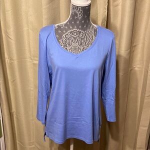 Talbots Blue V-Neck Top